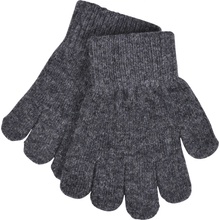 Mikk-Line Detské pletené rukavice s rebrovaním Antracit