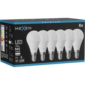 Mexen Nova 6x LED крушка E14, G45, 9W, Неутрална - 4000K, 945 lm - L101-E14-0940-01x06 (L101-E14-0940-01x06)