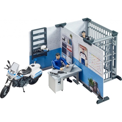 Bruder bworld policejní stanice s policejní motorkou