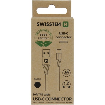 Swissten 71503300ECO USB/USB-C, 1,2m, černý