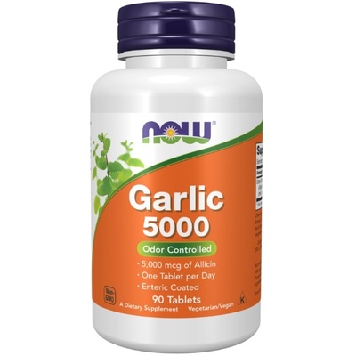 NOW Garlic 5000, 500 mg, 90 таблетки, Now