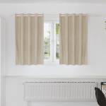 Pure Line Home Кадифени завеси в цвят светлобежов с метални халки, 2 бр. , 140 x 140 см