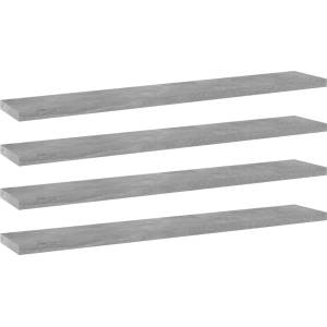 vidaXL Рафтове, 4 бр, бетонно сиви, 60x10x1, 5 см, инженерно дърво (805210)