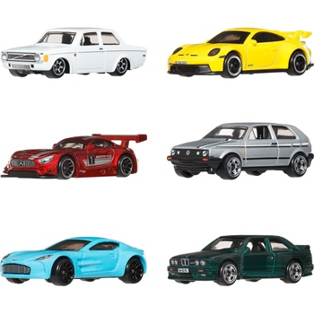 Mattel Комплект колички Hot Wheels Silver Series - Euro Style, 6 броя, 1: 64 (JLB25)