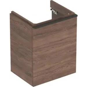 Geberit Долен шкаф Geberit Smyle Square за стенен умивалник, орех, 1 врата, десен ограничител, 50 см (500.363.JR.1)