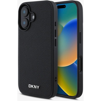 DKNY PU кожа сребристо метално лого Magsafe заден капак за iPhone 16 Plus черен DKNY | Lilav | МЪЖЕ | UNI