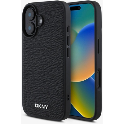 DKNY PU кожа сребристо метално лого Magsafe заден капак за iPhone 16 Plus черен DKNY | Lilav | МЪЖЕ | UNI