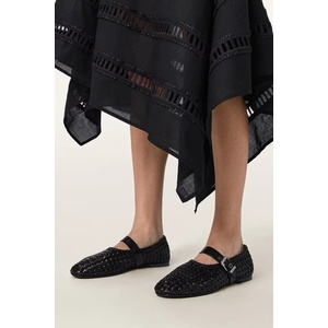 AllSaints балеринки от кожа Sabine Woven Flat (W102FE.BLK)