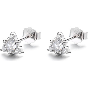 DELIS Сребърни обеци, jw814, триъгълна шарка, с родиево покритие (jw814)