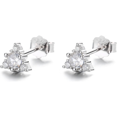 DELIS Сребърни обеци, jw814, триъгълна шарка, с родиево покритие (jw814)