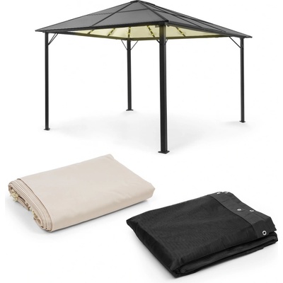 Blumfeldt Pantheon Solid Sky Ambient Solar, pavilón so strechou, 3 × 4 m, polykarbonát, hliník, osvetlený (HMD1-PSSAmSolar3x4)