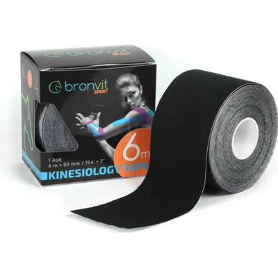 Bronvit Kineziologická páska classic černá 5 cm x 6 m