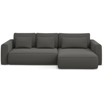 makamii Тъмносив кадифен разтегателен ъглов диван с място за съхранение (десен ъгъл) Kapua - Makamii (KAPUA_RCF_M_3_P1_C2)