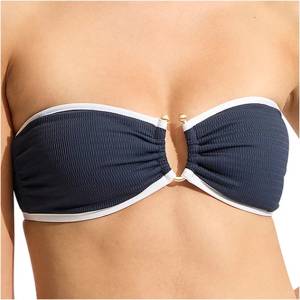 Seafolly Дамско бикини горнище Seafolly Women's Beach Bound Ring Front Bandeau Bikini top - True Navy - размер 40 (EU) (150-4244-0415)