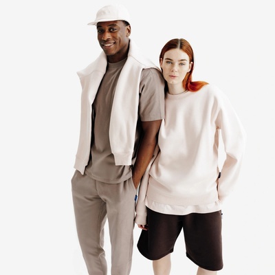 DECATHLON unisex mikina s kulatým výstřihem růžová