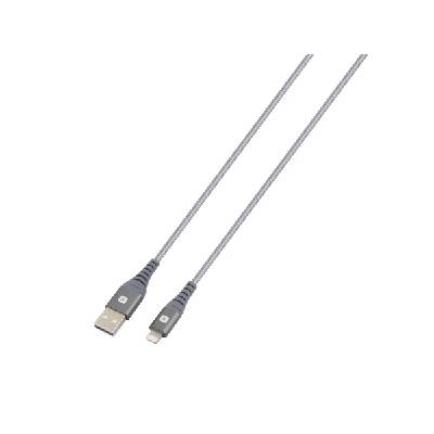 Кабел Skross, USB-A - Lightning, Метална оплетка, 1.20 м, Сив (SKROSS-SKCA0011A-M120CN)