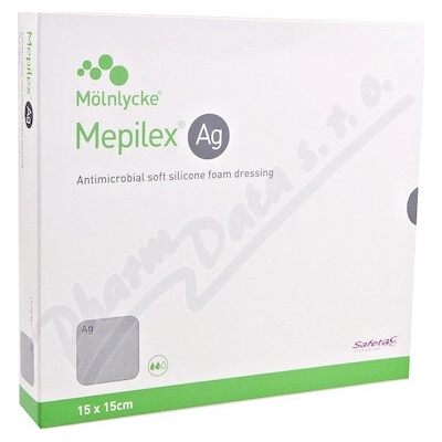 Mepilex Ag antikrob.pěn.silik.krytí 15 x 15 cm 5 ks