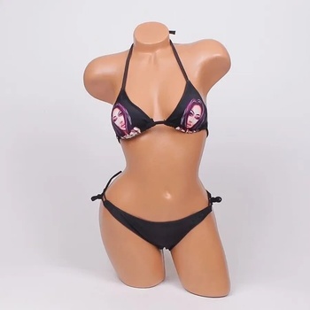 Image 1 of Ефектен черен бански с апликация - чашка a