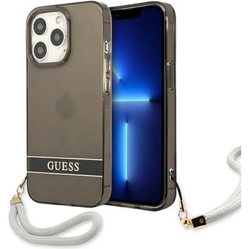 GUESS Кейс Guess GUHCP13LHTSGSK за iPhone 13 Pro / 13 6.1"", черен, твърд, Translucent Stap (GUE001958-0)