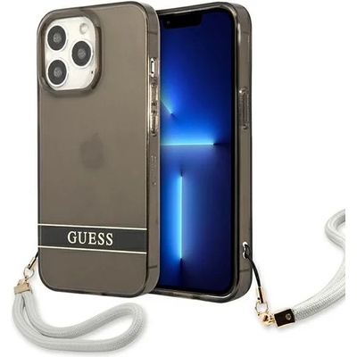 GUESS Кейс Guess GUHCP13LHTSGSK за iPhone 13 Pro / 13 6.1", черен, твърд, Translucent Stap (GUE001958-0)