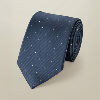 Charles Tyrwhitt Spot Silk Tie Steel Blue