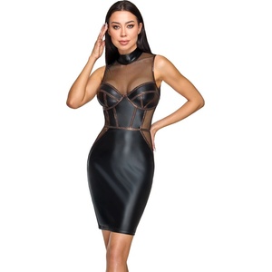 Cottelli Collection Corset Style Matte LookTight-fitting Sleeveless Dress 2719495 Black XL