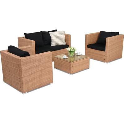 Garden Point Техноратанов диван 4 - местен Roma Coffee Garden Point меден цвят (GAP418-2)