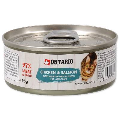 ONTARIO konzerva Chicken Pieces + Salmon 95g