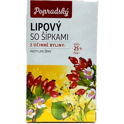 Baliarne obchodu Poprad Bylinný čaj lipový se šípky 15 x 1,5 g