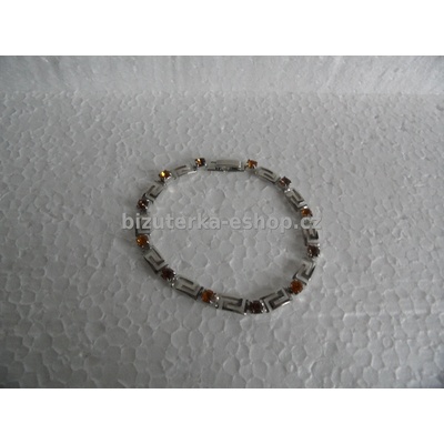 Bizuterka-eshop.cz stříbrný s hnědými kamínky BZ-03354