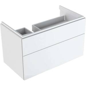 Geberit Xeno 2 - Шкафче под умивалника 90 см с плот за поставяне на вещи, чекмедже с LED осветление, лъскаво бяло 500.515. 01.1 (500.515.01.1)