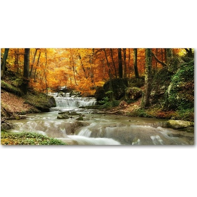 Foto obraz fotografie na skle Vodopád v lese 100x50 cm