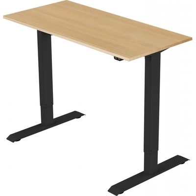 DELSO Výškově nastavitelný stůl ADJUSTER 140 x 60 cm černá / dub vicenza