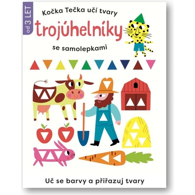 Kočka Tečka učí tvary Trojuhelníky se samolepkami