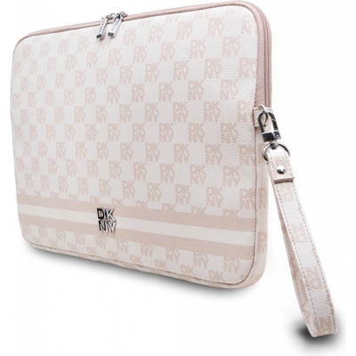 DKNY PU Leather Checkered Pattern and Stripe Obal na Notebook 13/14" Pink, DKCS14PVSHLP