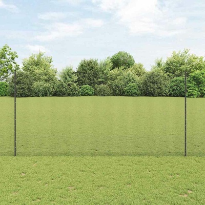 vidaXL Svařovaná drátěná plotovina s tyčkami 25 x 1,5 m Šedá Síťovina