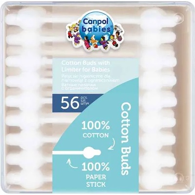 Canpol Клечки за уши Canpol - С ограничител, 55 броя (3/115C)