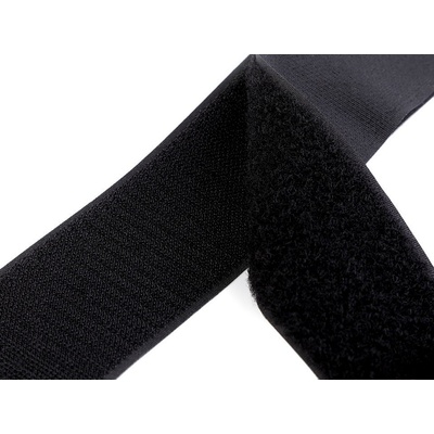 Suchý zip háček + plyš šíře 50 mm, střední, 2 černá