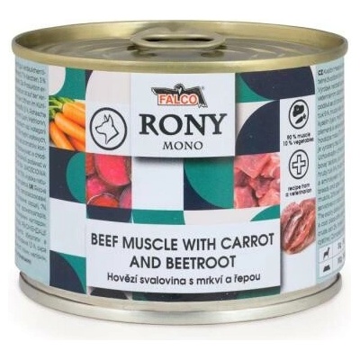 Rony Mono s hovädzou svalovinou s mrkvou a repou 15 x 200 g