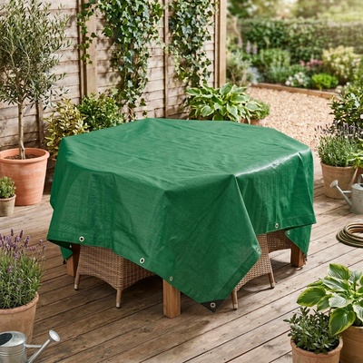 Springros krycí plachta s oky 6 x 9 m 120g PE zelená PROTECT GA2125-XG