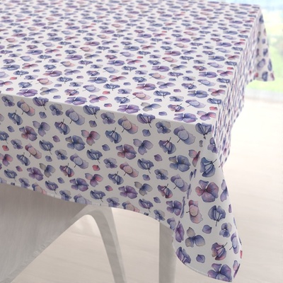 Biante Dekorační čtvercový ubrus Porto PRT-024 Modré okvětní lístky na bílém 100x100 cm