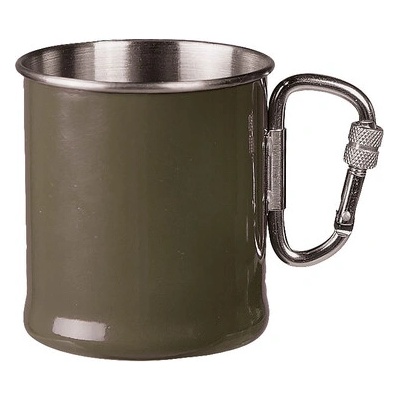 Mil-Tec Чаша от неръждаема стомана 250ml с карабинер маслина (14608102)