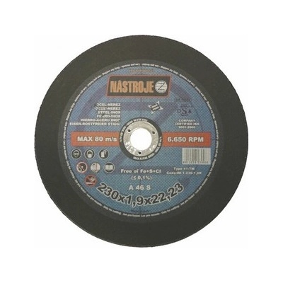 Nástroje cz Kotouč řezný 230 x 1,9 x 22 mm IM-1-230-1,9R
