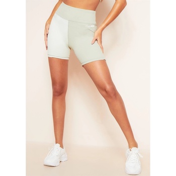 Image 1 of Missy Empire Къси панталони Missy Empire Missy Sport Colour Block Gym Shorts - Green