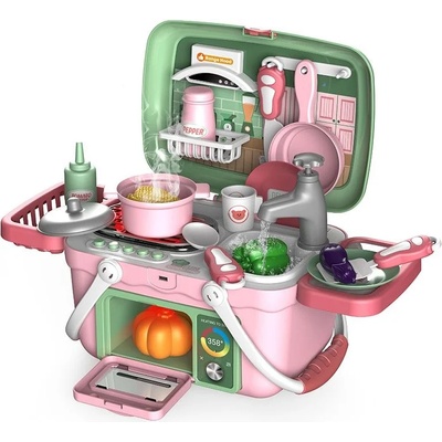 Raya Toys Игрален комплект Raya Toys - Кухня в кошница с пара и светлини (506121471)