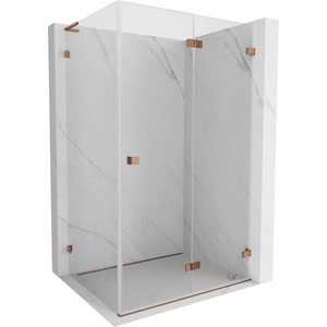 Mexen Lunar-F L сгъваема душ кабина дясна 95 x 90 см, прозрачна, розово злато - 836L-095-090-60-00-P (836L-095-090-60-00-P)