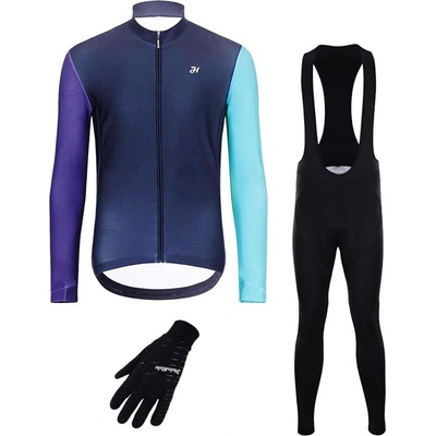 Holokolo a nohavice Performance WINTER zelená/čierna/fialová