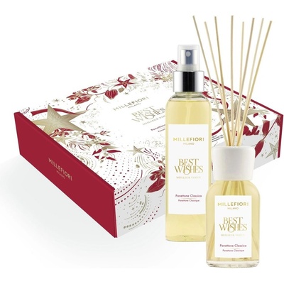 Millefiori Milano Vánoční dárková sada difuzér 100 ml a bytový sprej 150 ml Panettone Classico