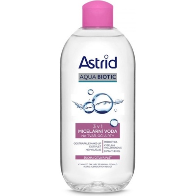 Astrid Aqua Biotic Micelárna voda 3v1 pre citlivu a suchú pleť 400 ml