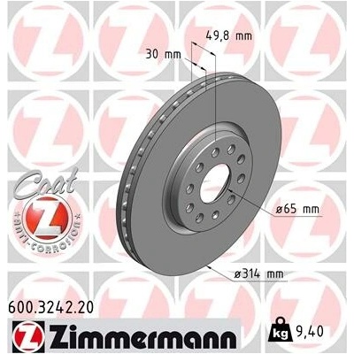 Brzdový kotúč ZIMMERMANN 600.3242.20 (600324220)